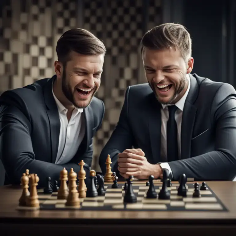 Visual representation of "beat somebody at their own game" - To defeat or outdo someone in an activity that they are good or expert at.