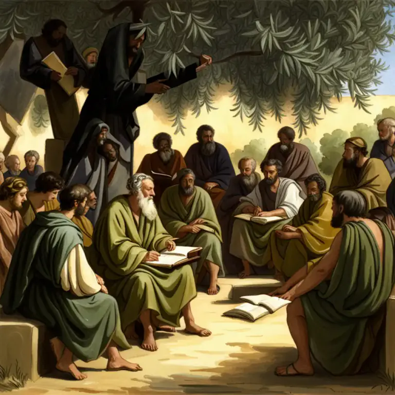 Visual representation of "academy" - In ancient Greece, Plato's school of philosophy.