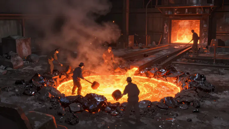 Visual representation of "slag" - A by-product or waste produced during the process of smelting