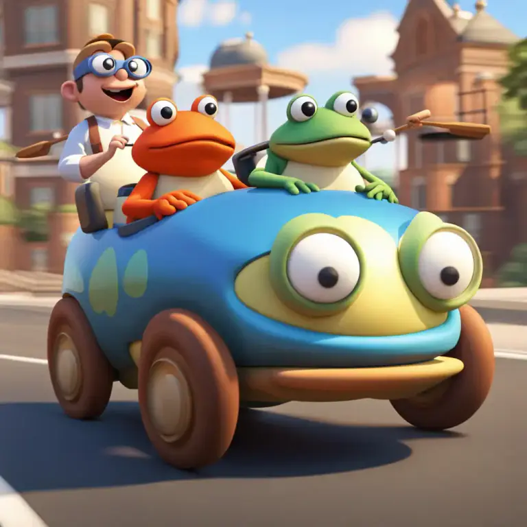 Visual representation of "toad" - A type of car in animated films and literature