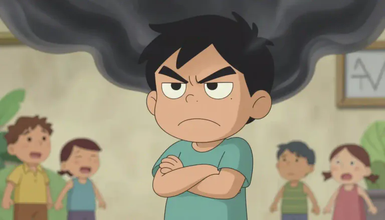 Visual representation of "grouch" - A person who always grumpy and complains a lot.
