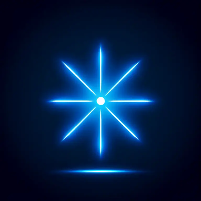Visual representation of "caesium" - A bright blue line in the spectrum of the light from heated caesium.