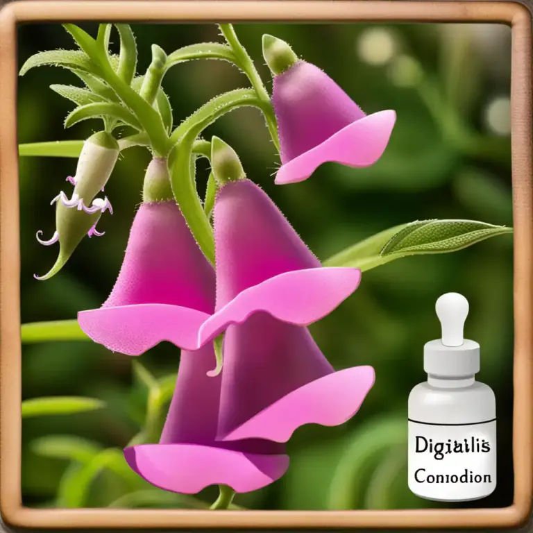Visual representation of "foxglove" - A substance (digitalis) obtained from the foxglove plant used in medicines for heart conditions