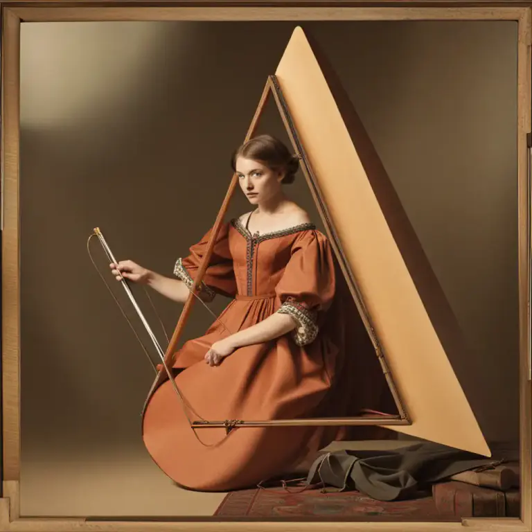 Visual representation of "triangle" - A musical instrument made of a thin piece of steel bent into a three-sided shape, which you hit to make a high ringing sound
