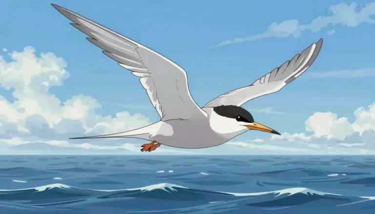 Visual representation of "tern" - A type of bird that is related to the sea gull, but is smaller and spends most of its life flying over the sea