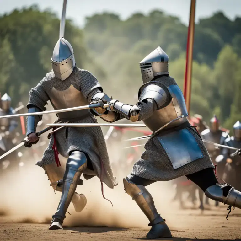 Visual representation of "tilt" - To charge or joust.