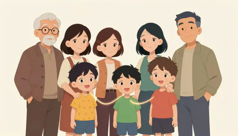 Visual representation of "surname" - The family name that people have in common with other family members. It is usually passed from one generation to the next.
