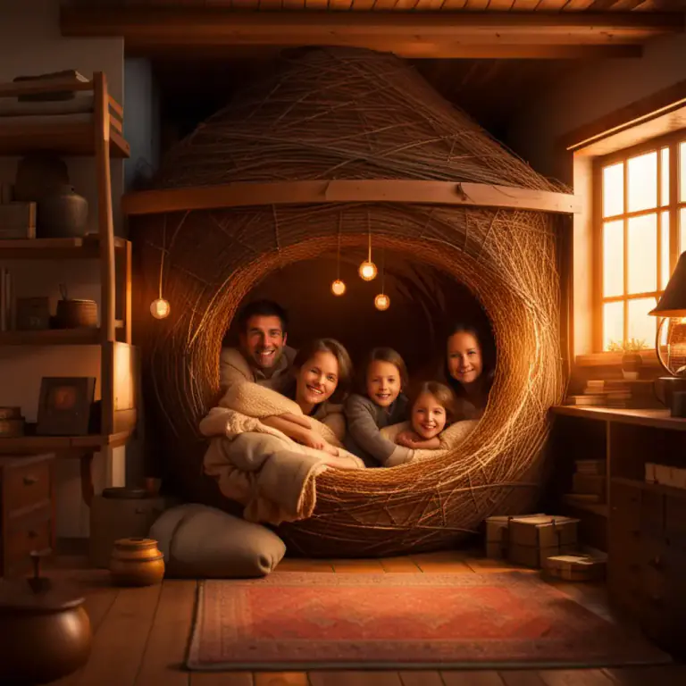 Visual representation of "nest" - A place where a person, family, or group lives