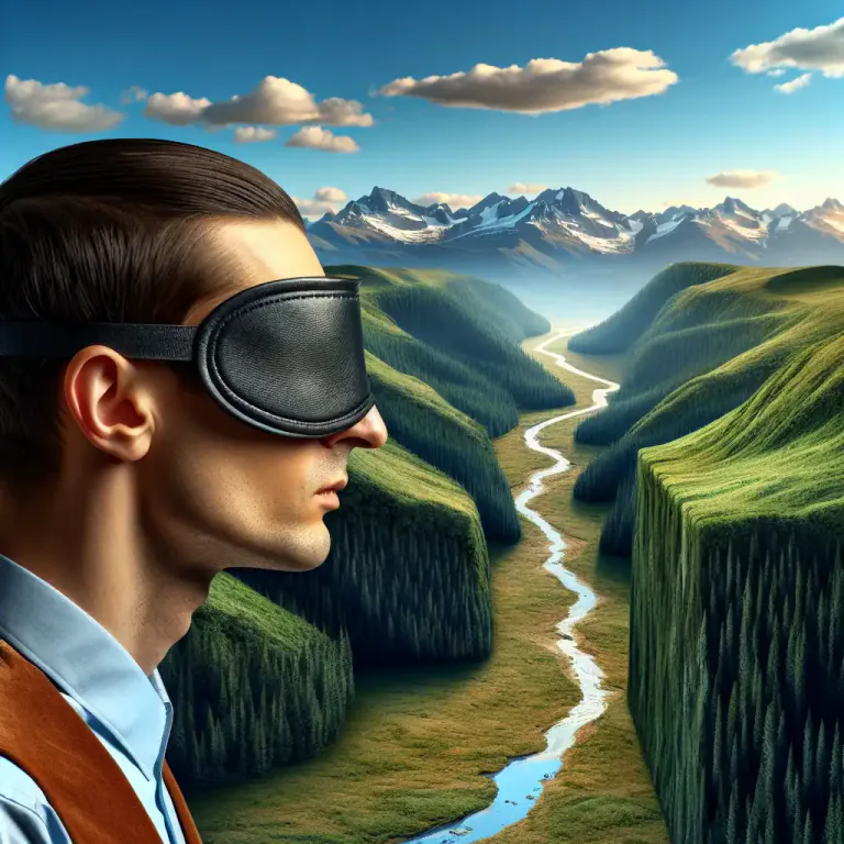 Visual representation of "blinker" - A person who has a limited viewpoint or perspective.