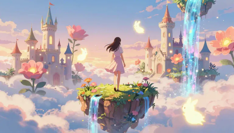 Visual representation of "dreamland" - A fantasy place or situation that a person thinks about or wants to be in.