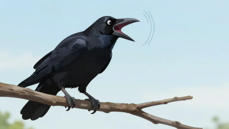 Visual representation of "crow" - A large black bird with a loud, harsh call