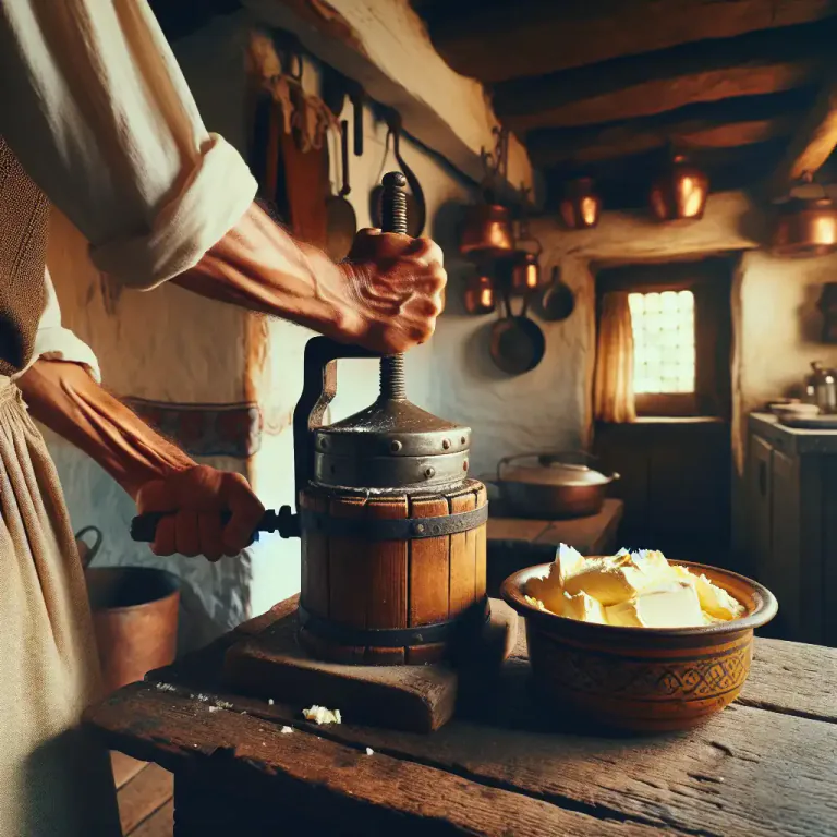 Visual representation of "churn" - To mix milk until it becomes butter