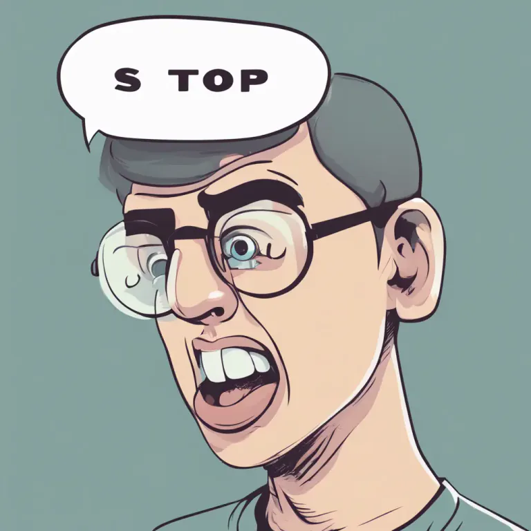 Visual representation of "shut your mouth/face!" - An informal command telling someone to stop talking