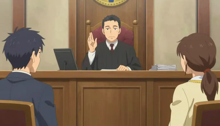 Visual representation of "adjudicate" - To officially decide who is right in a dispute or competition