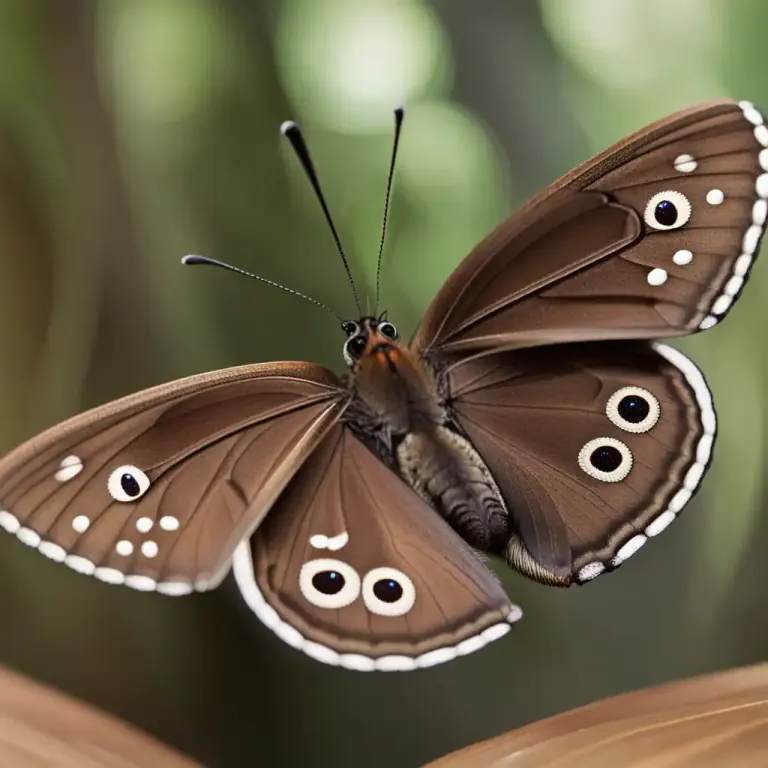 Visual representation of "ringlet" - A type of butterfly that has small eyespots on the undersides of its wings.