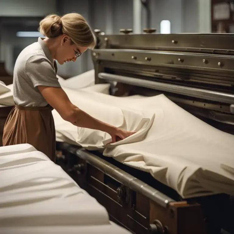 Visual representation of "mangle" - A machine used to press or smooth laundry.