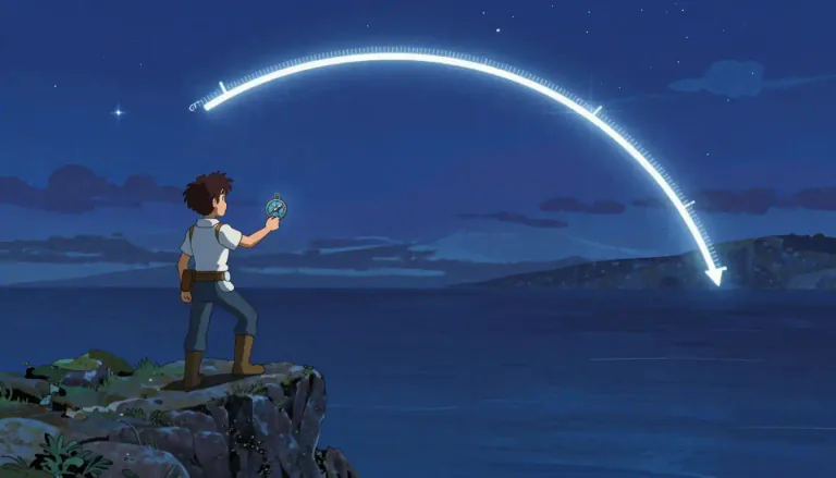 Visual representation of "azimuth" - It is a measurement used in astronomy and navigation to find the direction of a star or object, usually in degrees. It is calculated from the north in a clockwise direction.