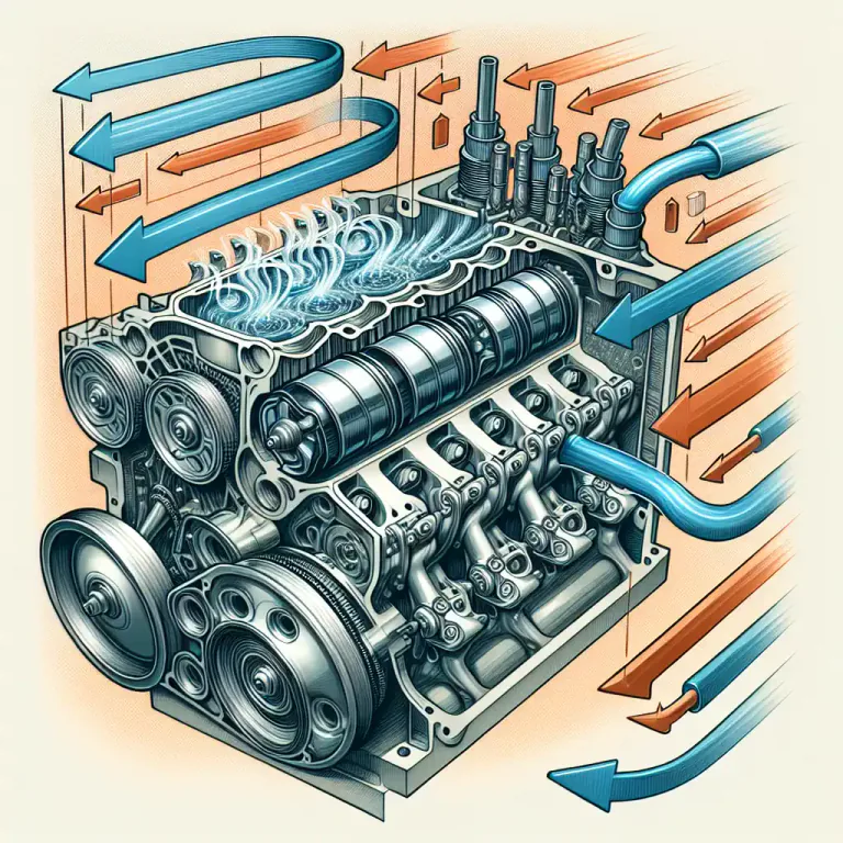 Visual representation of "scavenge" - In engines, to remove exhaust gases or unburned fuel from the cylinder