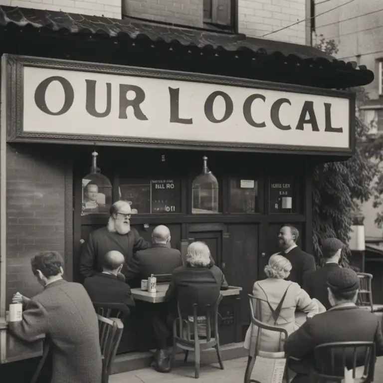 Visual representation of "local" - A bar or pub in your neighborhood.