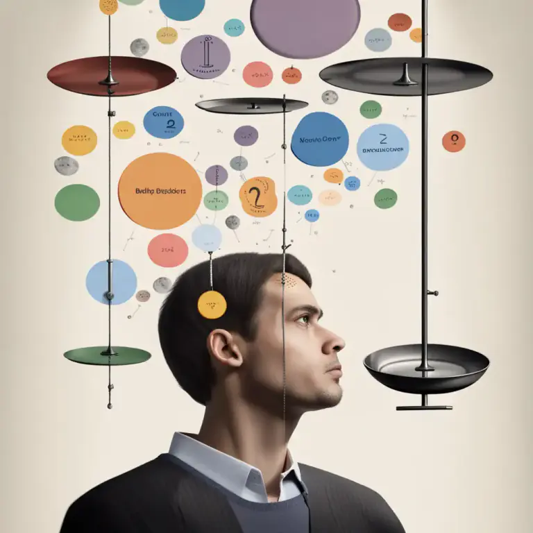 Visual representation of "take account of something" - To consider or think about something when you are making a decision or judgment