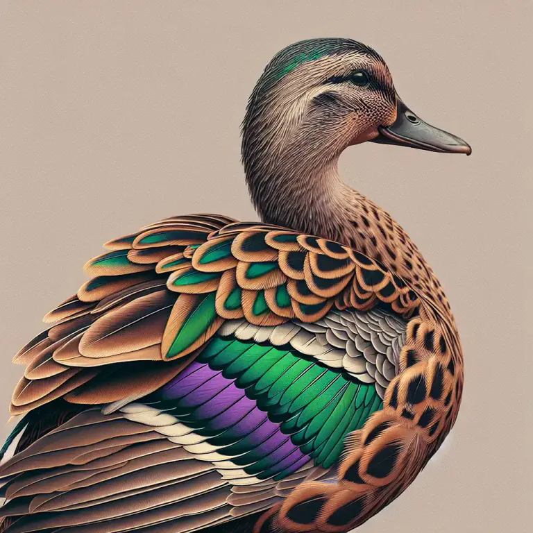 Visual representation of "speculum" - A part of a bird's body that is thicker and in a different color