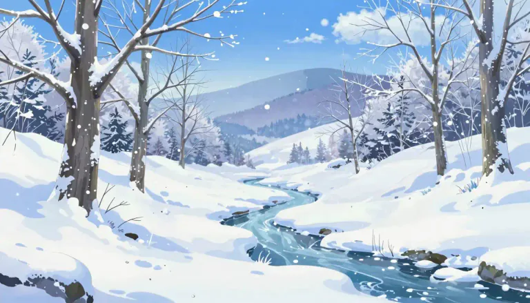 Visual representation of "wintertime" - The season of the year where it is usually the coldest, usually between autumn and spring.
