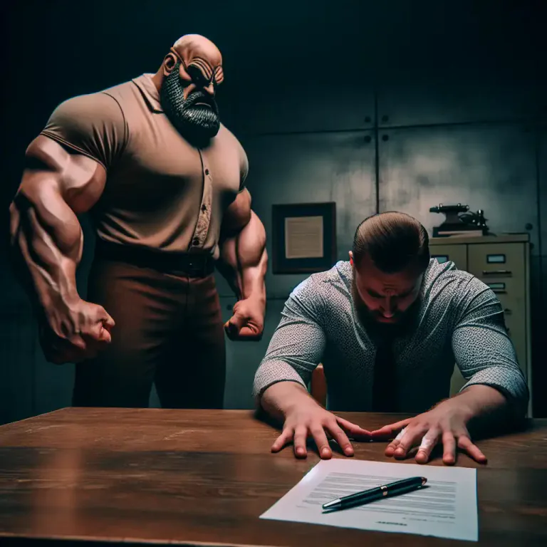 Visual representation of "bully" - Use superior strength or influence to intimidate (someone), typically to force him or her to do what one wants.