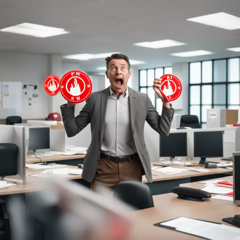 Visual representation of "lose your head" - To panic or lose control under stress or pressure