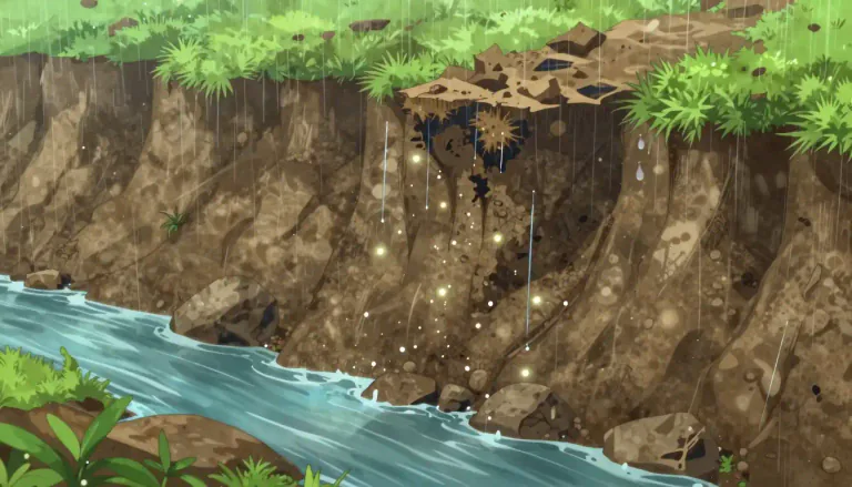 Visual representation of "leach" - To let water pass through to remove soluble material.