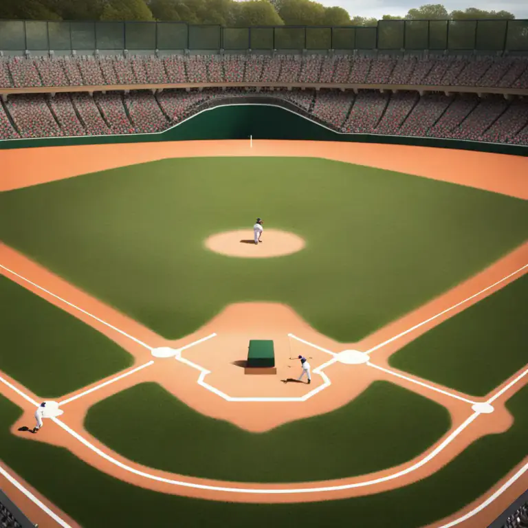 Visual representation of "inside baseball" - In baseball, a strategy where the play is focused on the field's inner part, particularly in bunting.