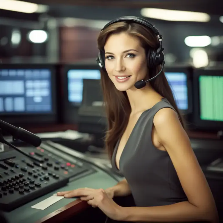 Visual representation of "station" - A radio or television company that sends out programs for people to listen to or watch