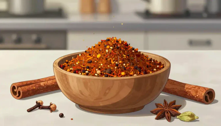 Visual representation of "masala" - A blend of ground spices used in Indian cooking.