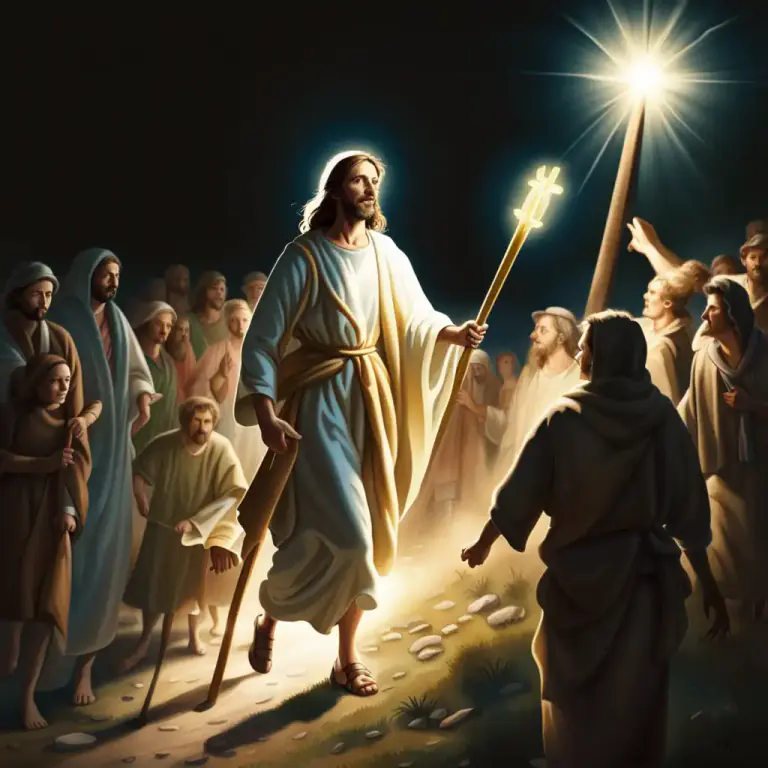 Visual representation of "shepherd" - In Christian religions, a figure especially Jesus or a clergyman, seen as the guide of souls.