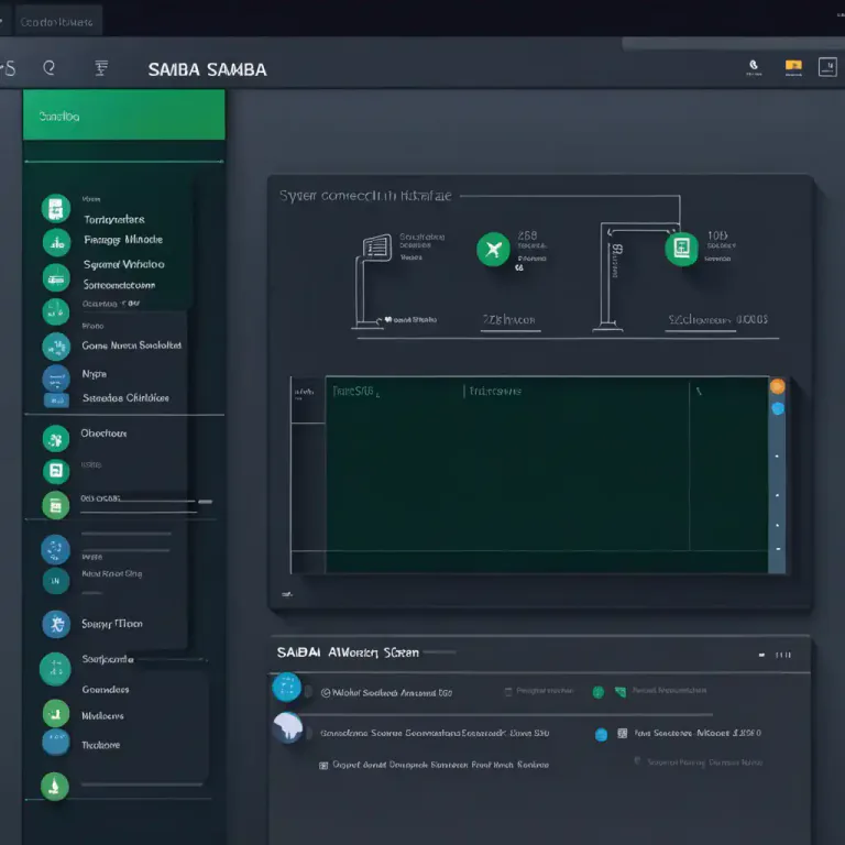 Visual representation of "samba" - A software that allows systems that are not running Microsoft Windows to share files with systems that are