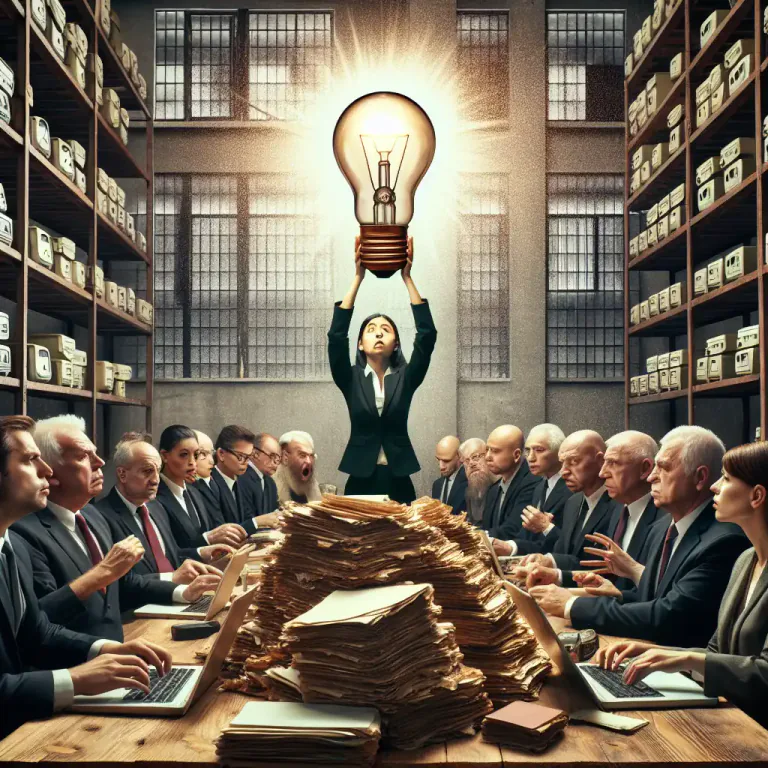 Visual representation of "stodgy" - Unwilling to change or innovate, generally describes an organization or methods.