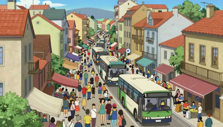 Visual representation of "populous" - Having a high number of people living in a specific area.
