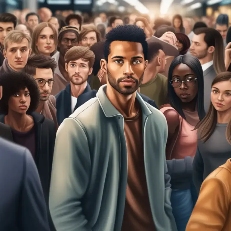 Visual representation of "mix into" - To involve or become part of a group or situation