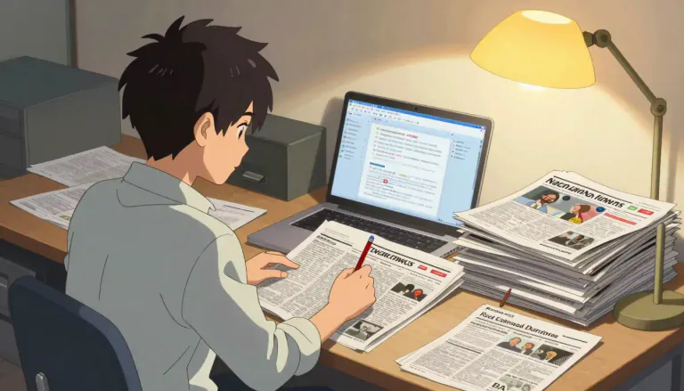 Visual representation of "subeditor" - A person in a newspaper or magazine who checks and edits the text before it is published.
