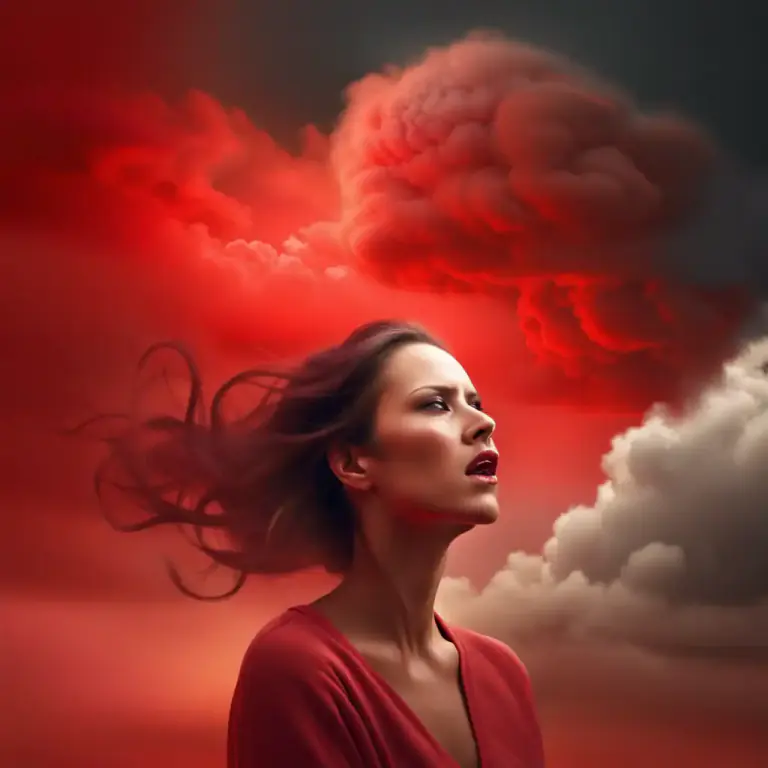 Visual representation of "flare up" - To suddenly exhibit strong emotion.