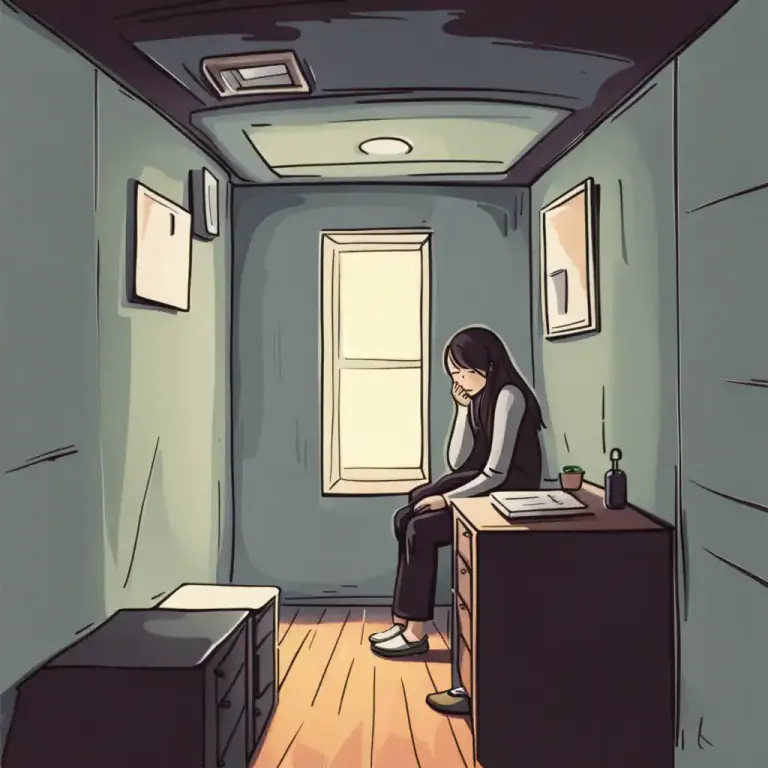 Visual representation of "claustrophobic" - A room or space that is small and enclosed, causing one to feel discomfort or anxiety
