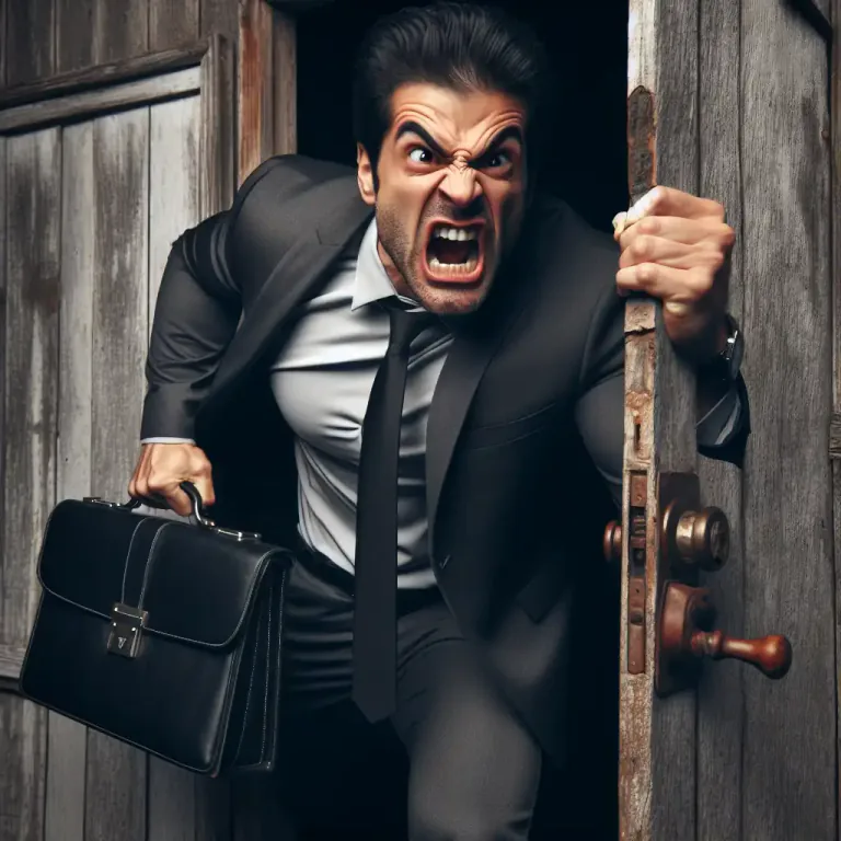 Visual representation of "flounce" - To go or move in an exaggeratedly impatient or angry manner.
