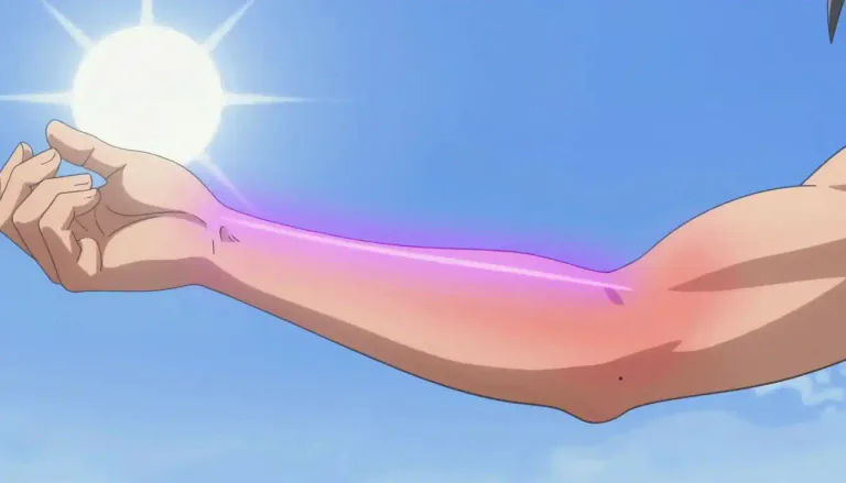 Visual representation of "ultraviolet" - type of light that is not visible to the human eye but can cause sunburn