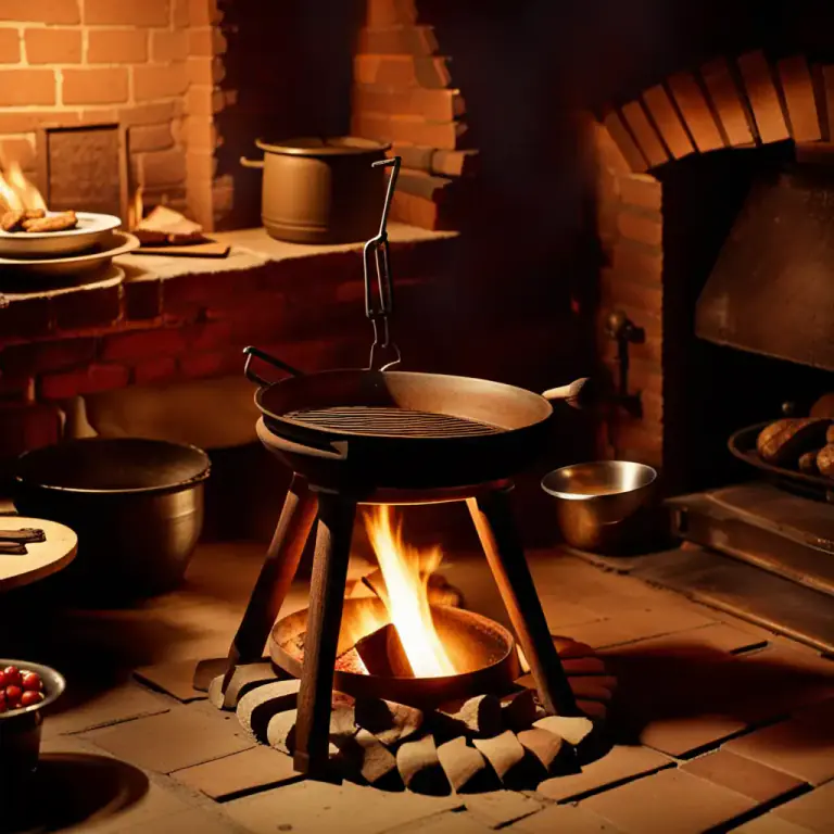Visual representation of "trivet" - A three-legged stool or stand, particularly used for holding pots above a fire.