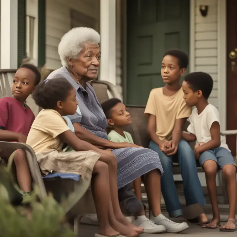 Visual representation of "grandmother" - A name used to refer to an old woman, especially in a context other than her family