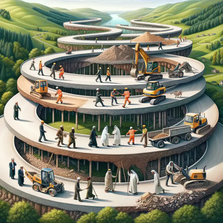 Visual representation of "piecemeal" - Consisting of parts or stages done at different times, not as a whole