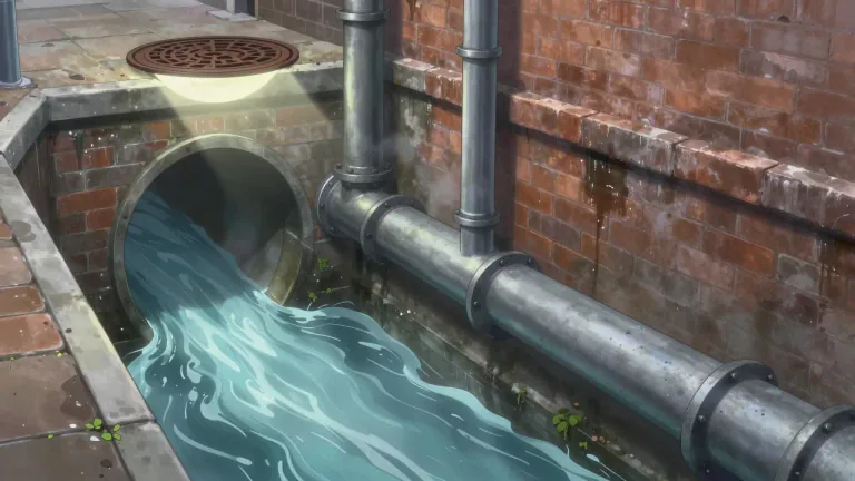 Visual representation of "sewer" - A pipe or system of pipes used to remove human waste and to provide drainage.
