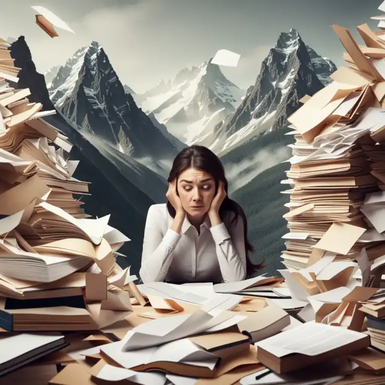Visual representation of "be snowed in/up" - To have a lot of work or tasks to do