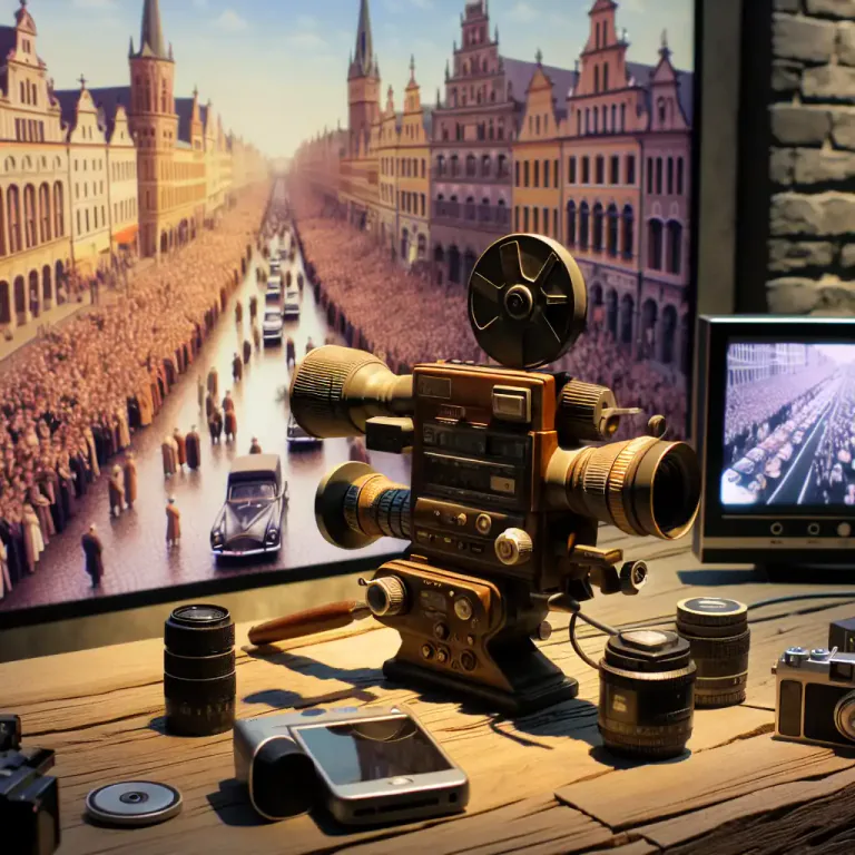 Visual representation of "video" - The system of recording, reproducing, or broadcasting moving visual images on or from videotape.
