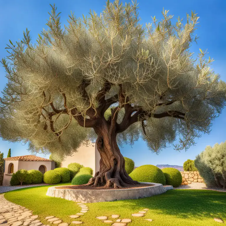 Visual representation of "olive" - A tree that grows in Mediterranean regions which produces olives.