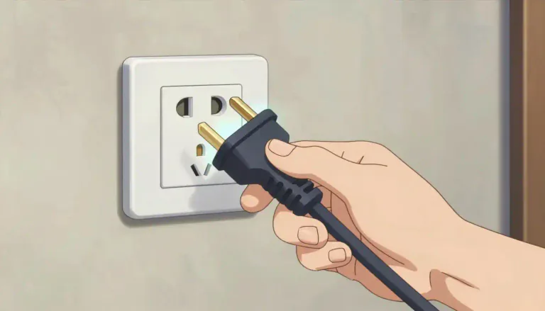 Visual representation of "plug" - A device for making an electrical connection between an appliance and a power supply